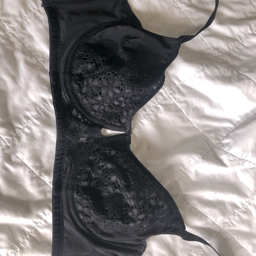 Ashley Graham 38D Unlined Lace Black Underwire Bra